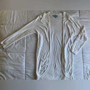Joan Vass NY White Long Sleeve Cardigan